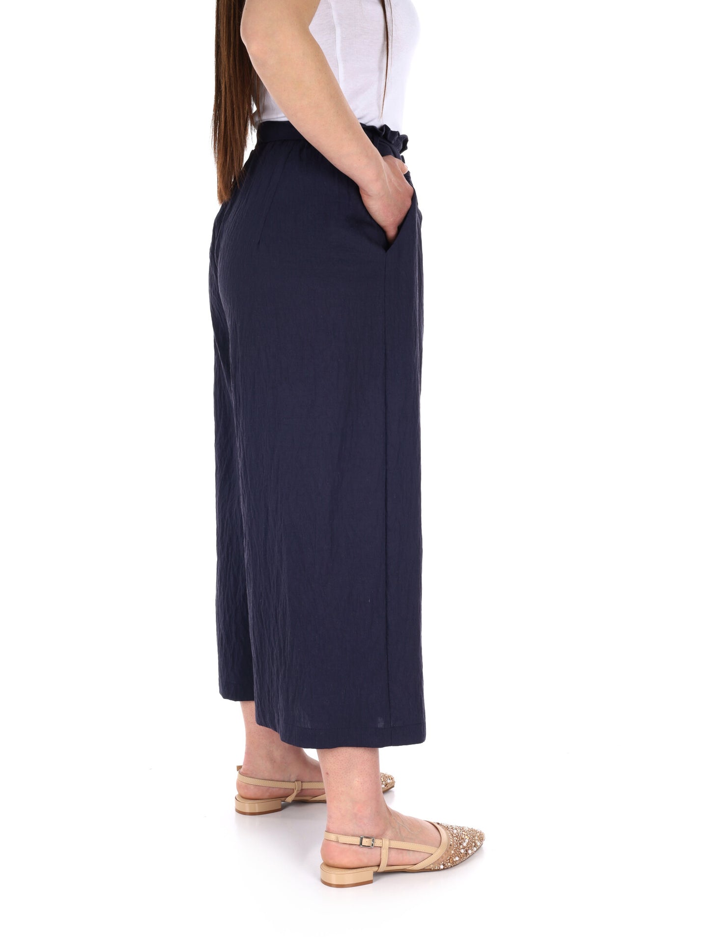 Pantaloni Capri Yes-Zee donna blu per la primavera
