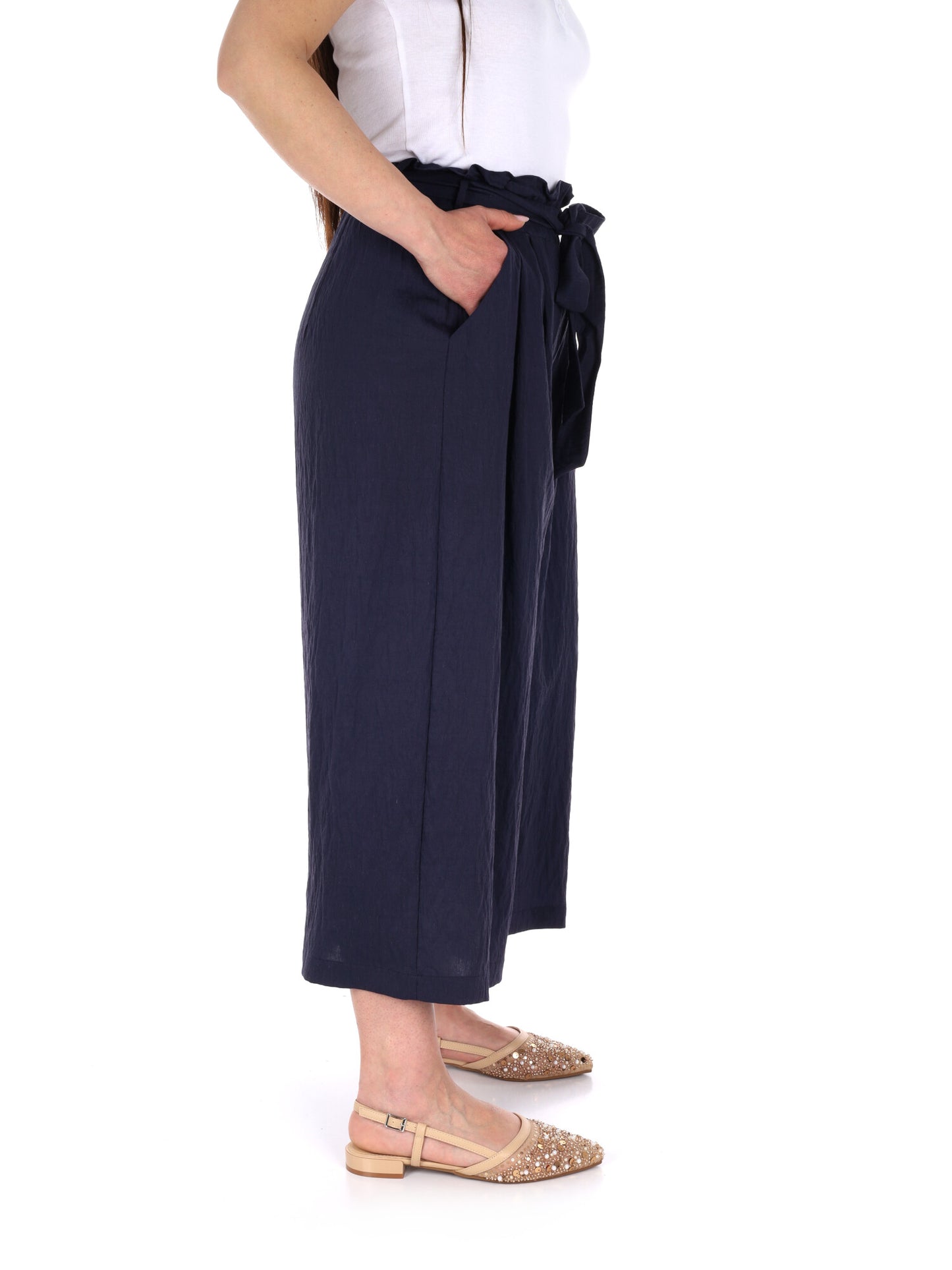 Pantaloni Capri Yes-Zee donna blu per la primavera