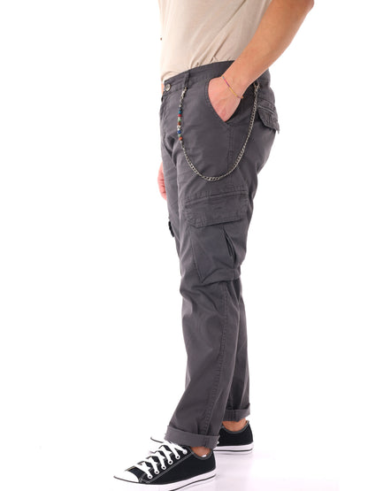 Pantaloni cargo grigi da uomo FB, perfetti per uso civile