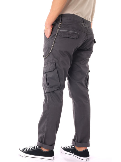Pantaloni cargo grigi da uomo FB, perfetti per uso civile