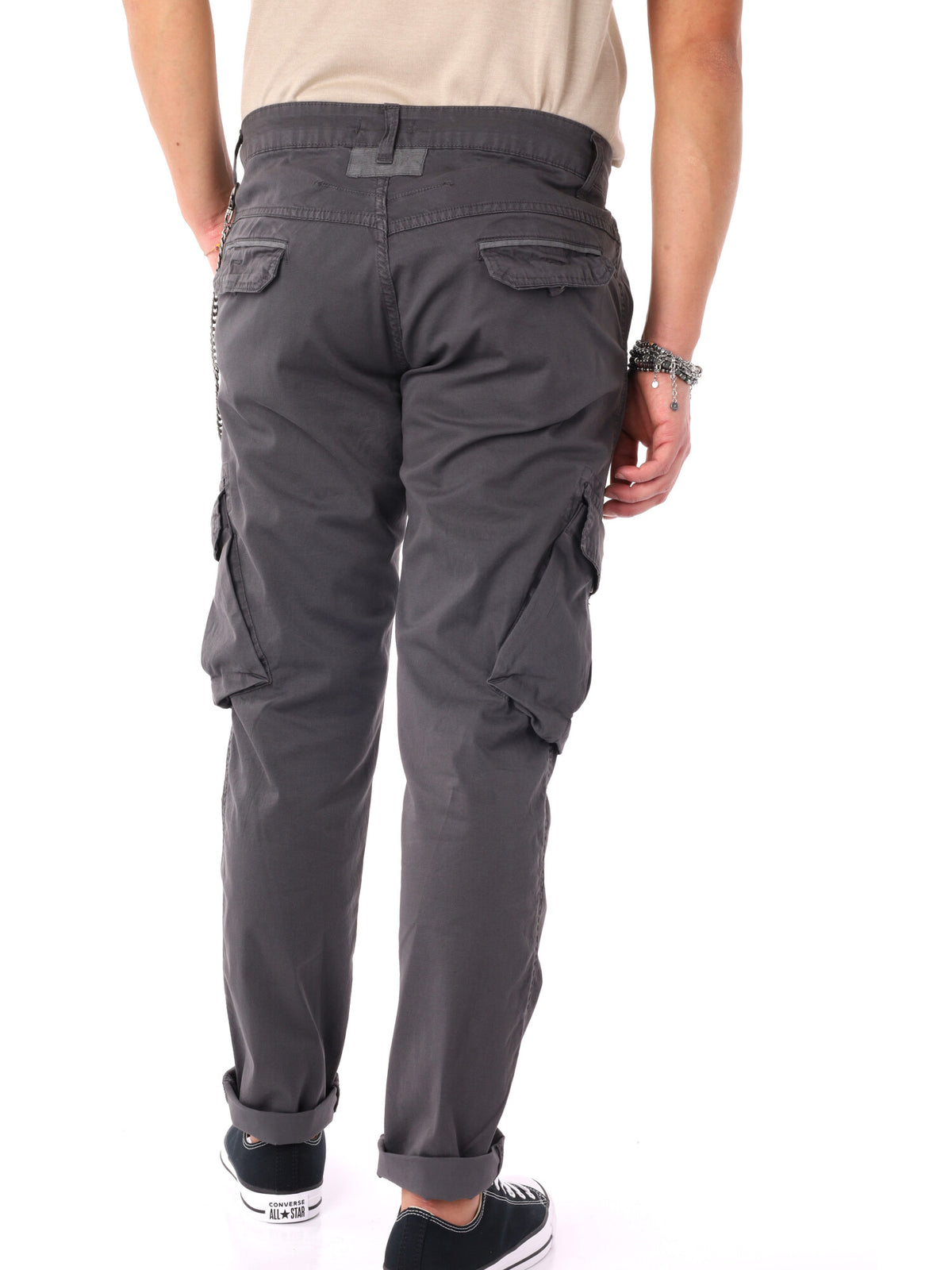F.b. panta cargo pantalone da uomo ferro