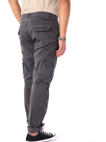 Pantaloni cargo grigi da uomo FB, perfetti per uso civile