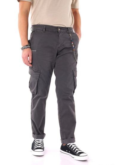 Pantaloni cargo grigi da uomo FB, perfetti per uso civile