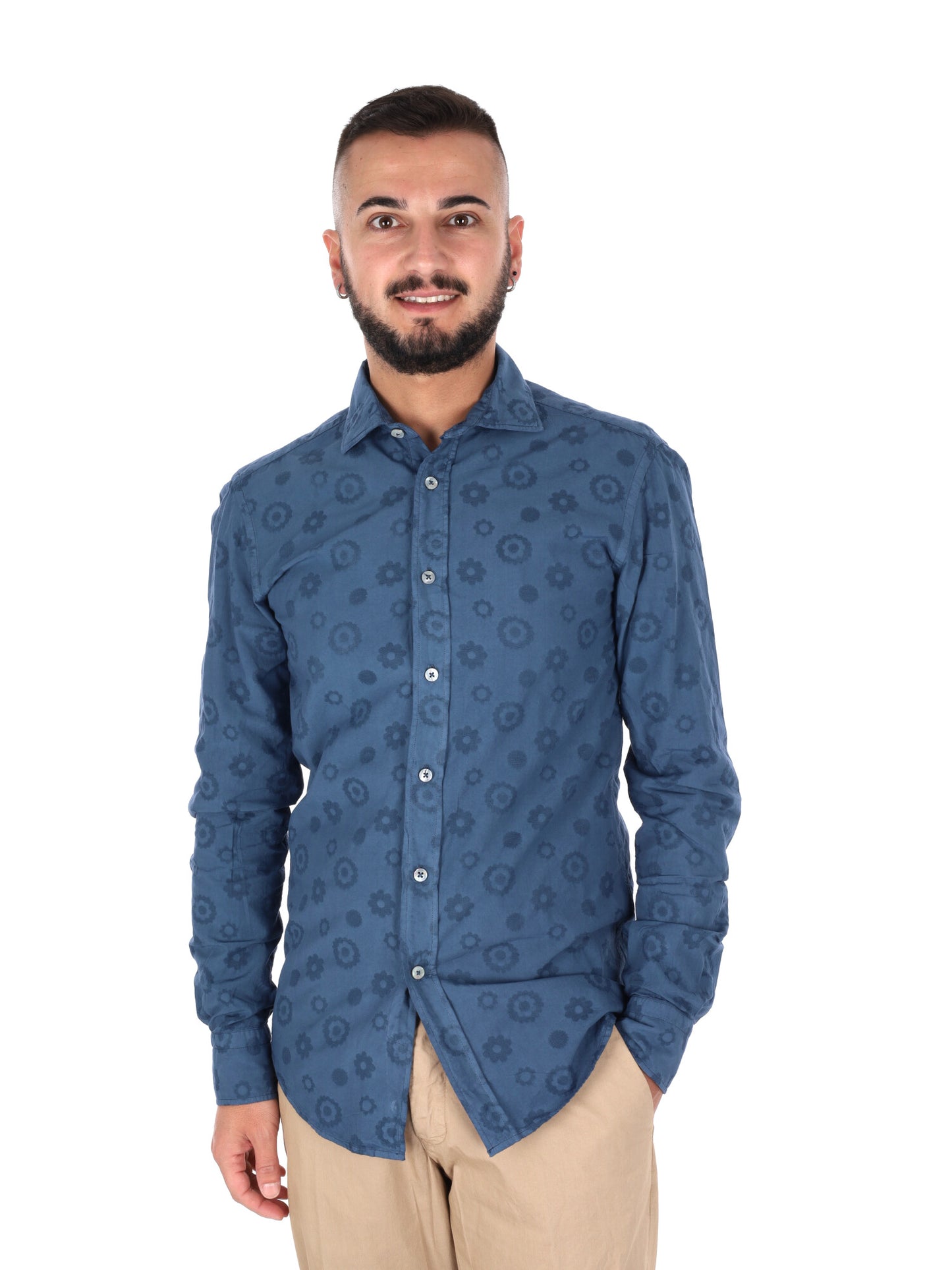 Camicia Paradise Indac blu da uomo per primavera-estate