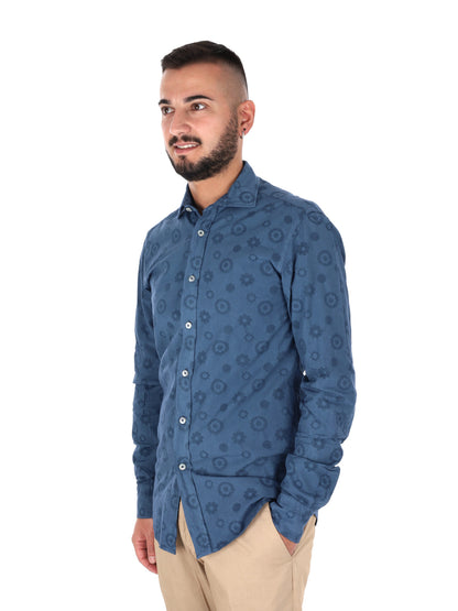 Camicia Paradise Indac blu da uomo per primavera-estate