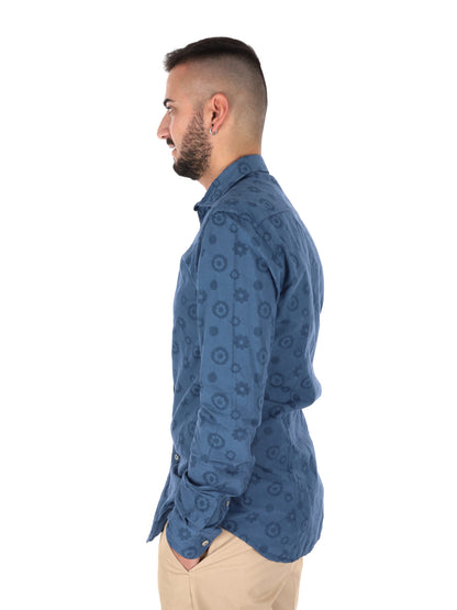 Camicia Paradise Indac blu da uomo per primavera-estate