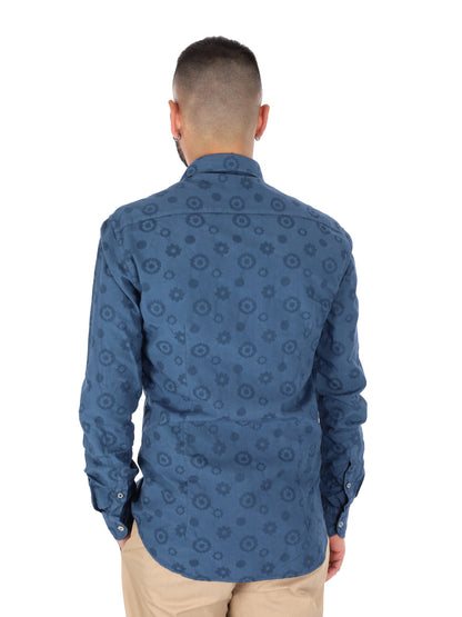 Camicia Paradise Indac blu da uomo per primavera-estate