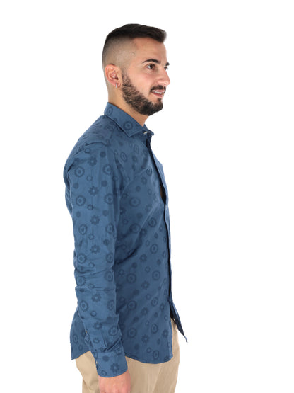 Camicia Paradise Indac blu da uomo per primavera-estate