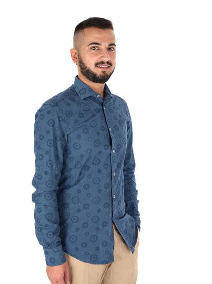 Camicia Paradise Indac blu da uomo per primavera-estate