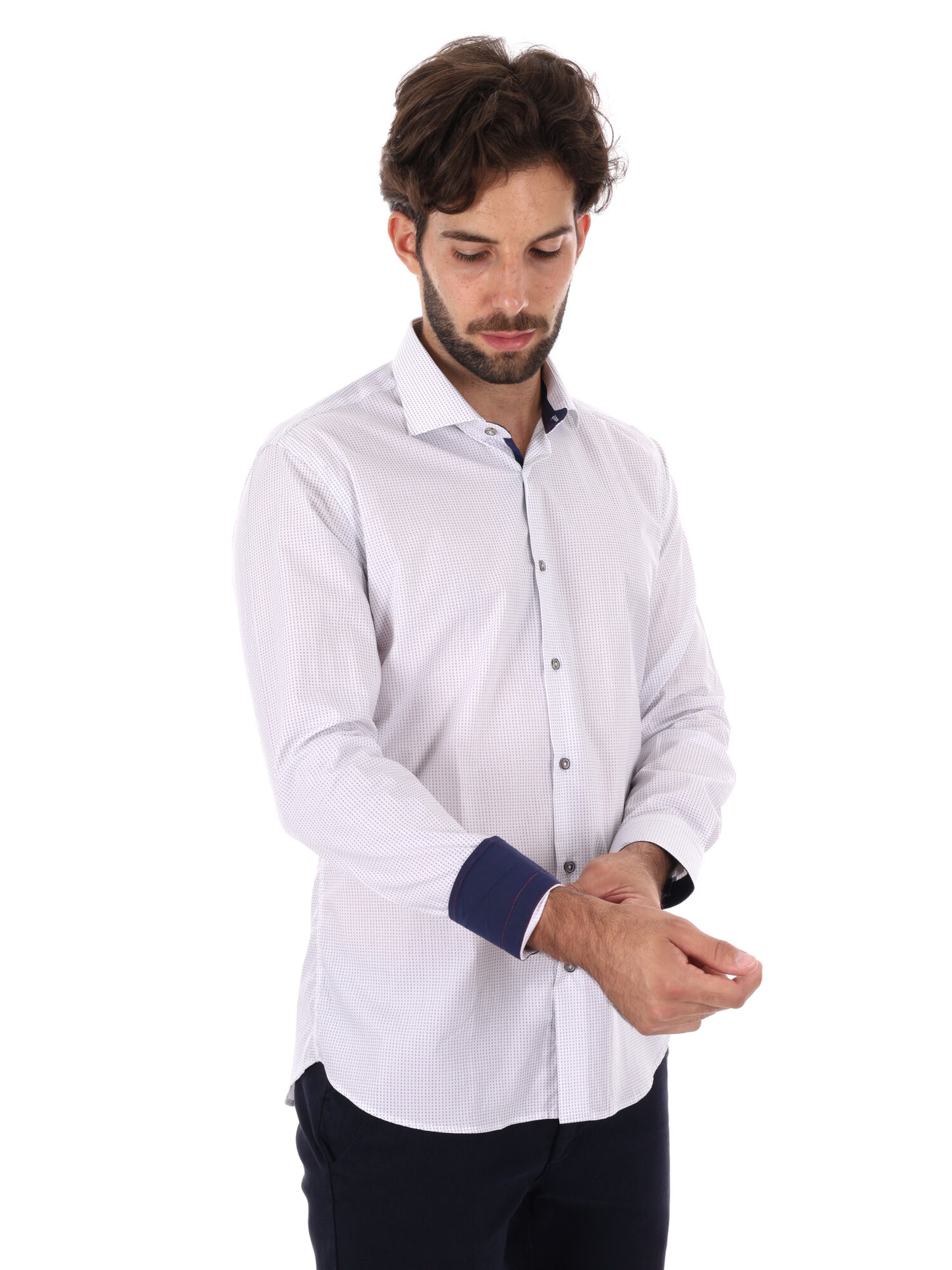 CAMICIA PARIGI FB UOMO BIANCO BLU
