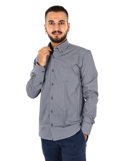 Fb Parigi 3, camicia da uomo blu