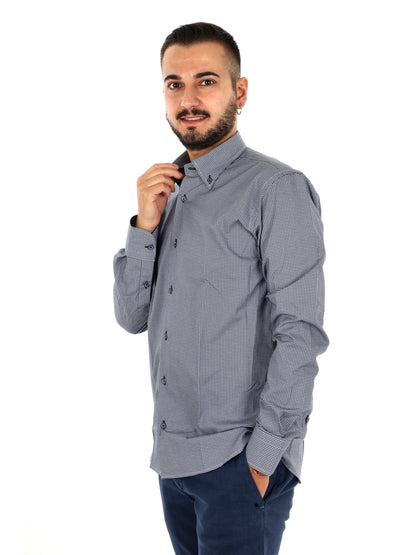 Fb Parigi 3, camicia da uomo blu