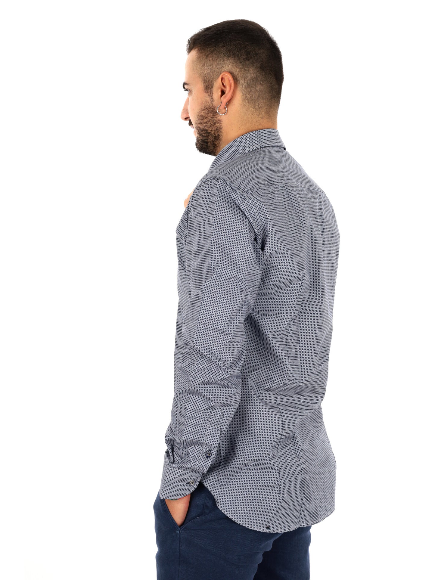 Fb Parigi 3, camicia da uomo blu