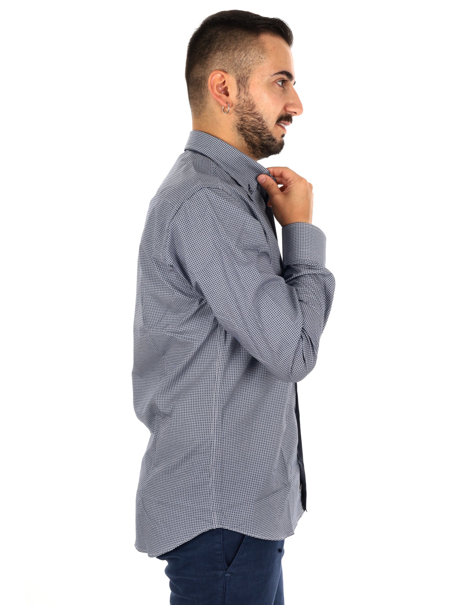 Fb Parigi 3, camicia da uomo blu