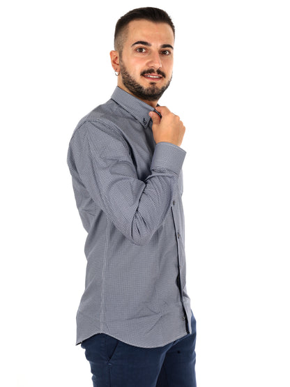 Fb Parigi 3, camicia da uomo blu