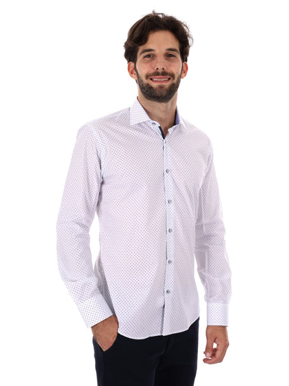 Fb camicia londra da uomo bianco-blu