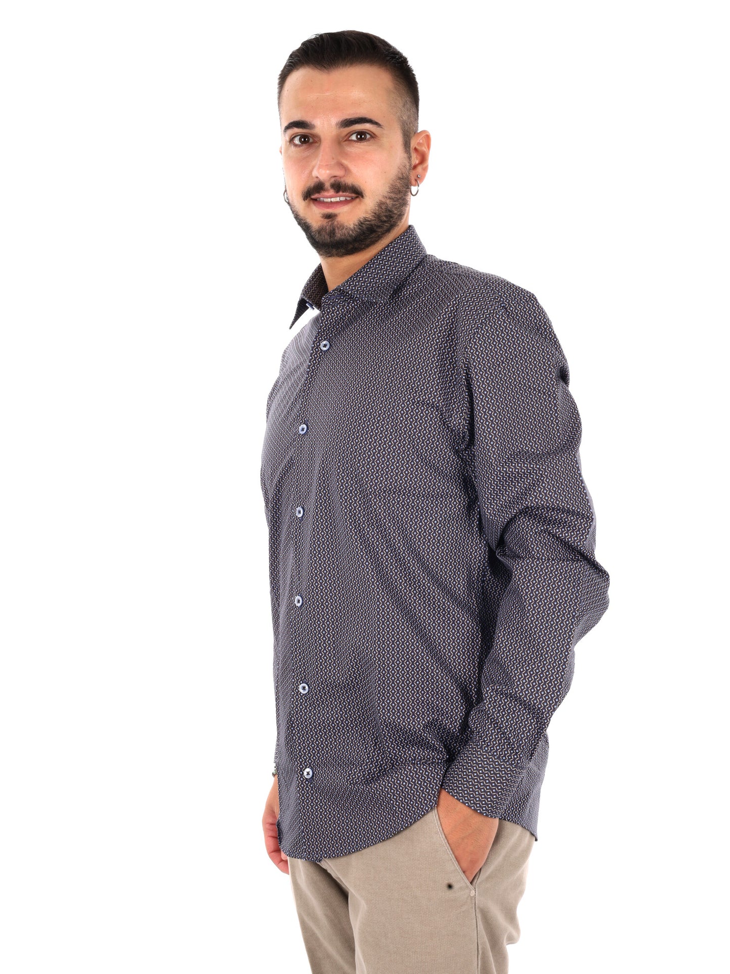Fb Pentax 26, camicia da uomo blu