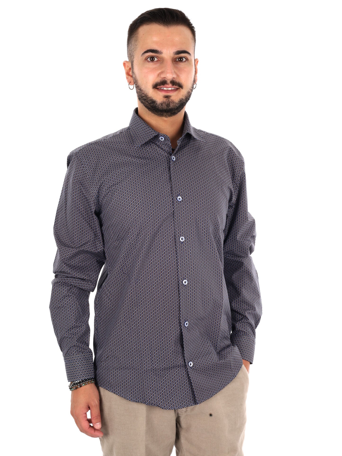 Fb Pentax 26, camicia da uomo blu