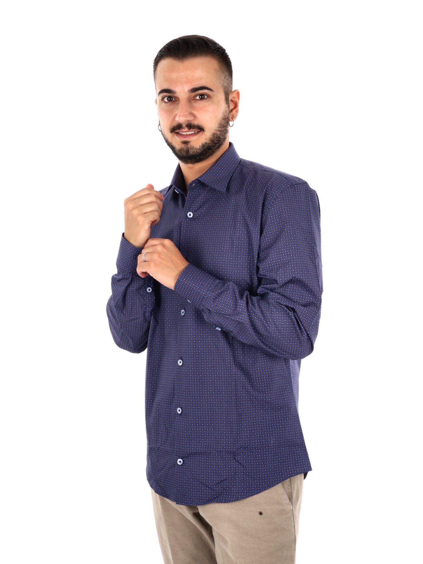 Fb Pentax 28, camicia da uomo blu