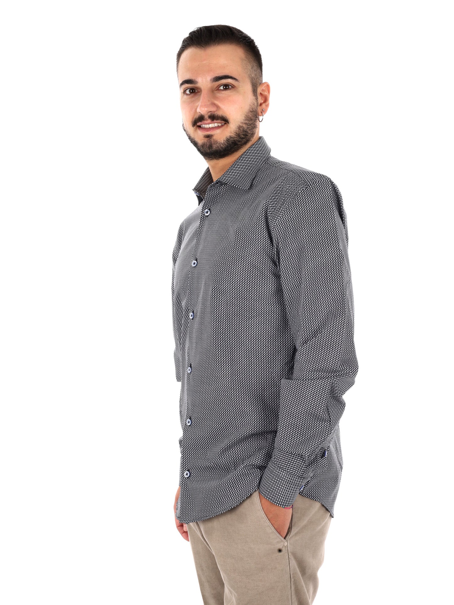 Fb Pentax 32, camicia da uomo nera