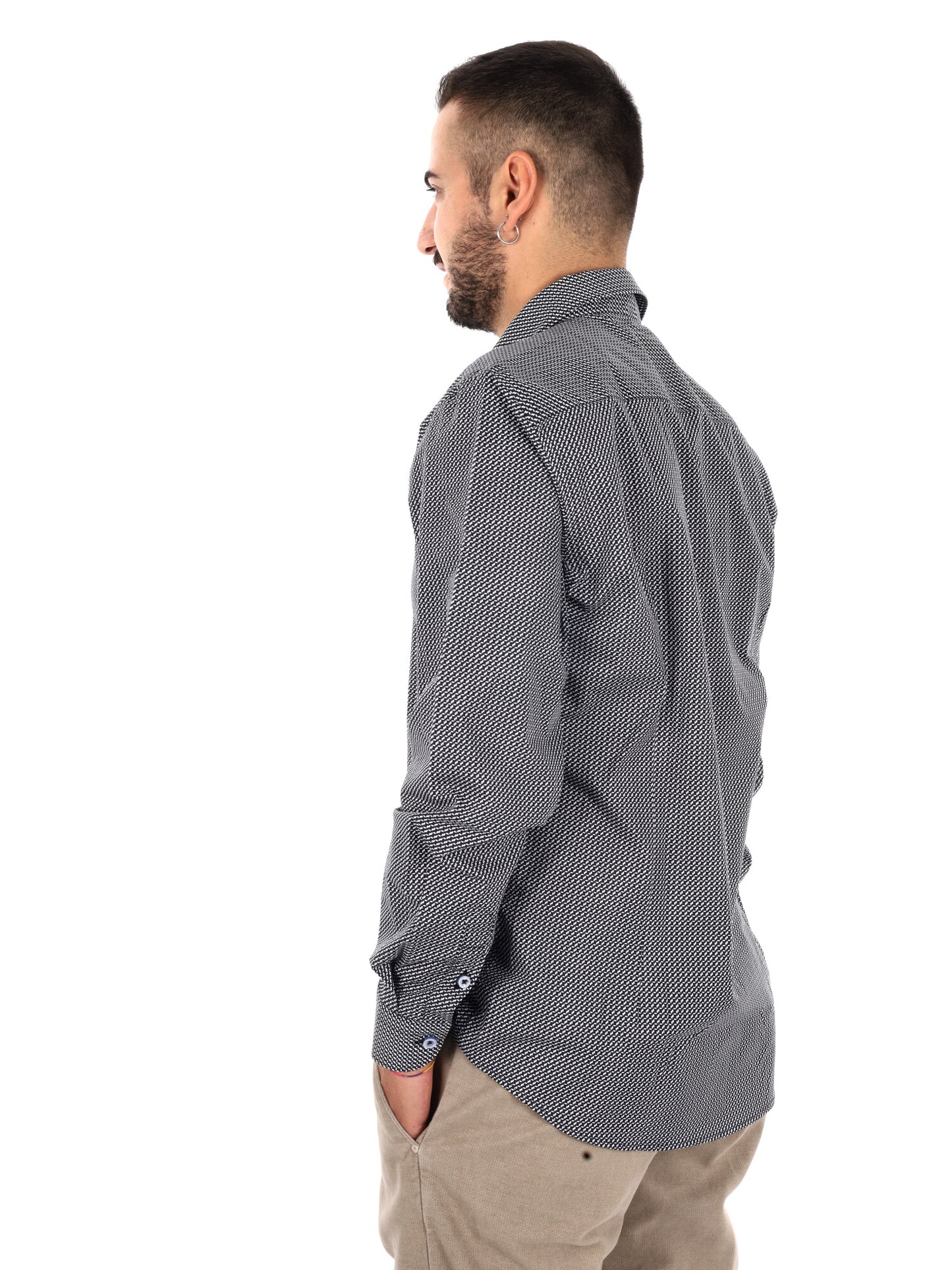 Fb Pentax 32, camicia da uomo nera
