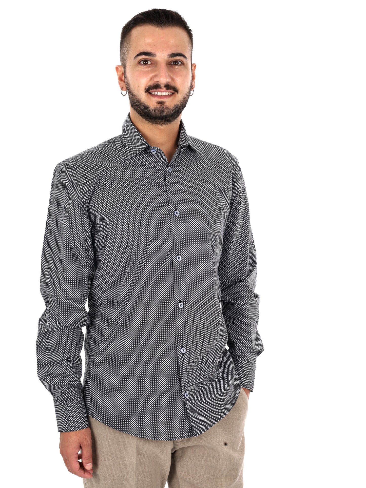 Fb Pentax 32, camicia da uomo nera