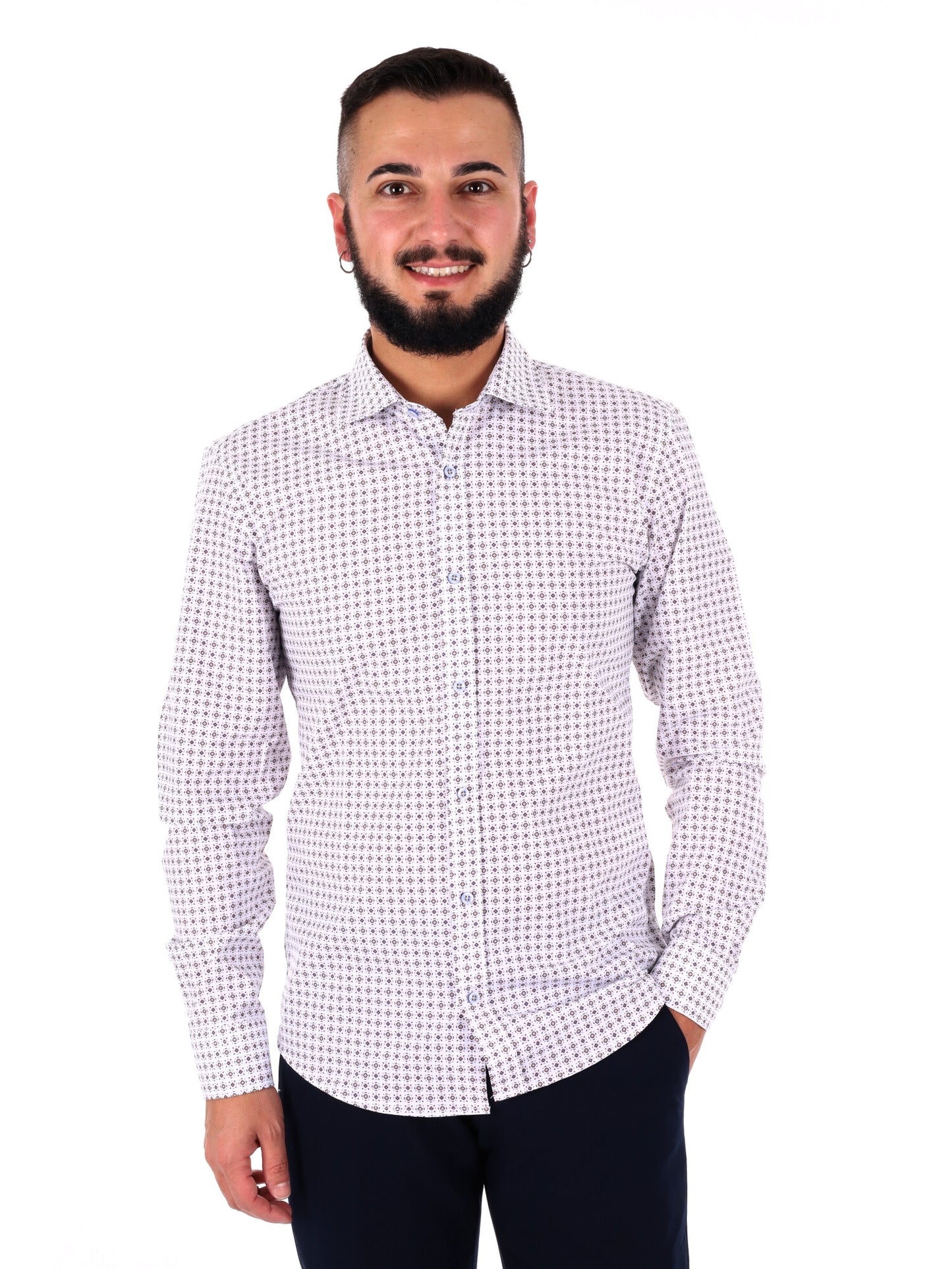 Camicia multicolore da uomo FB dallo stile casual e contemporaneo
