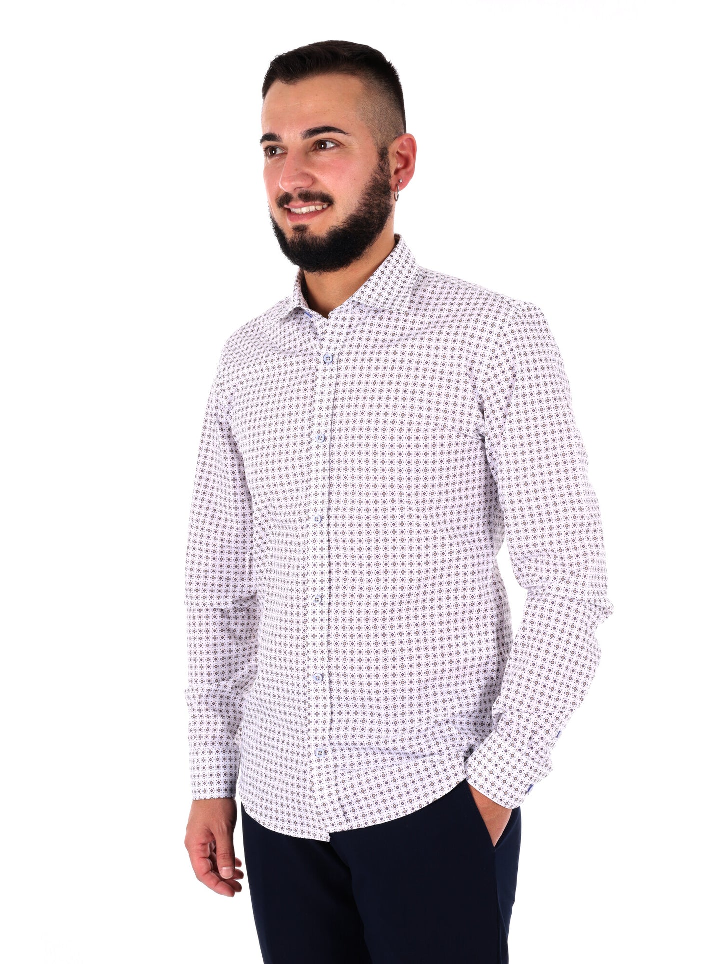 Camicia multicolore da uomo FB dallo stile casual e contemporaneo