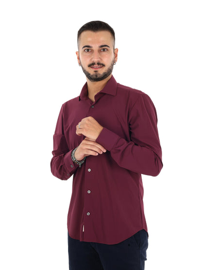 Fb Performance Bordo, camicia da uomo bordeaux