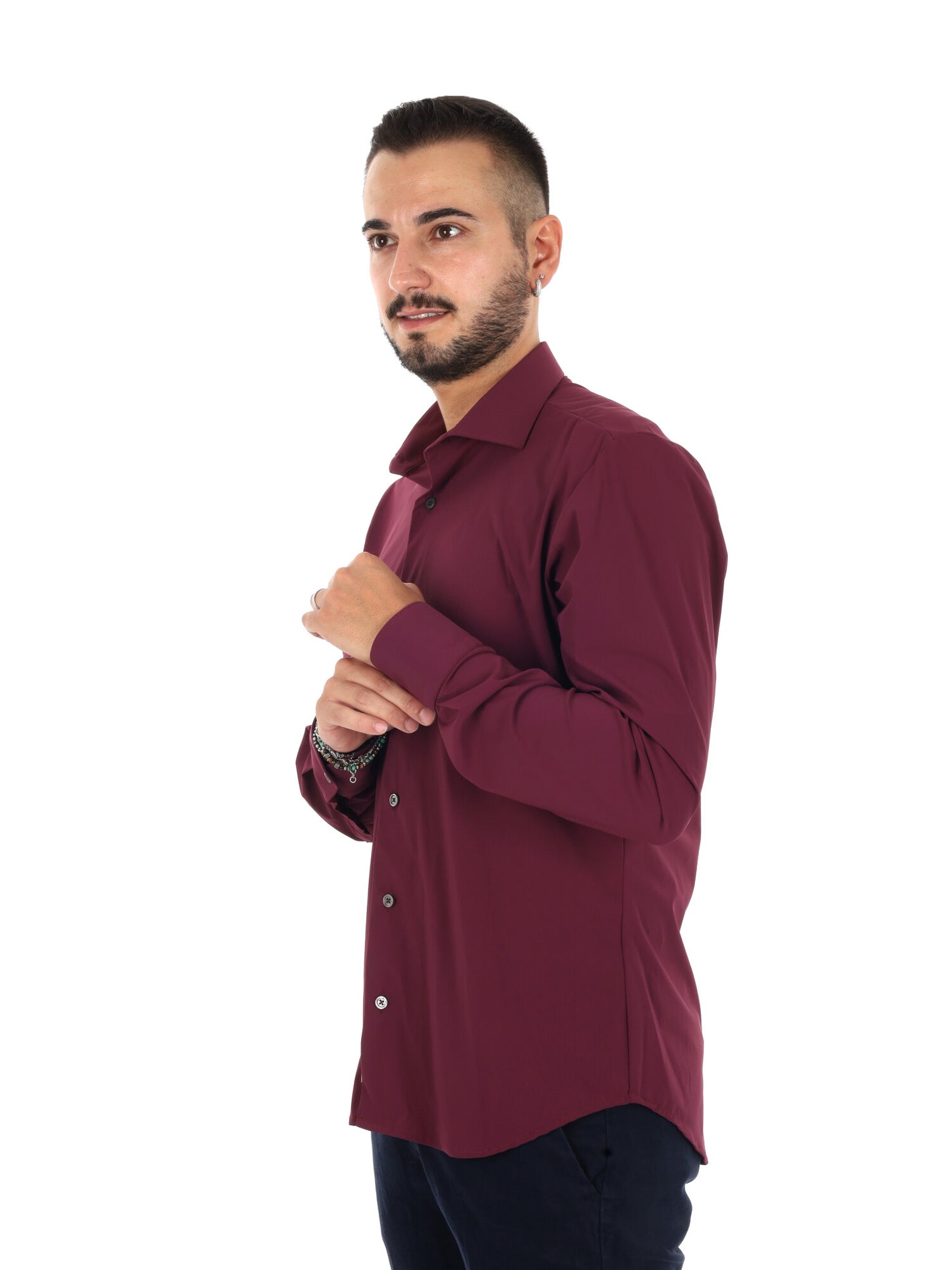 Fb Performance Bordo, camicia da uomo bordeaux