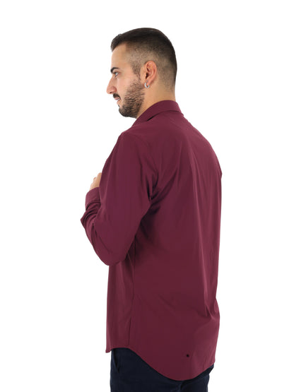 Fb Performance Bordo, camicia da uomo bordeaux