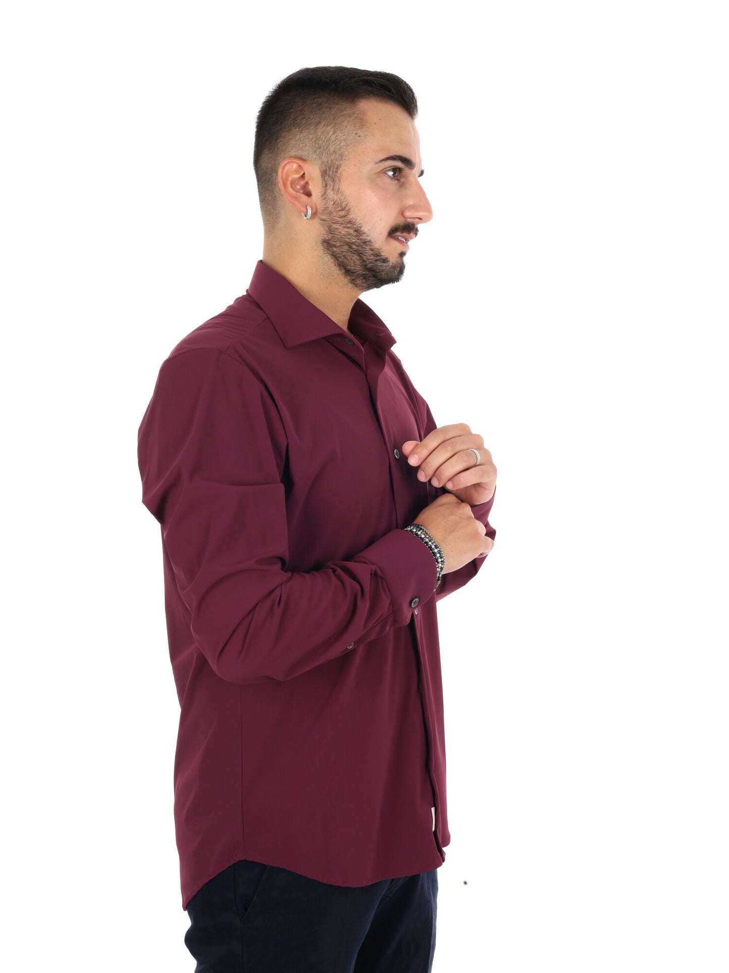 Fb Performance Bordo, camicia da uomo bordeaux