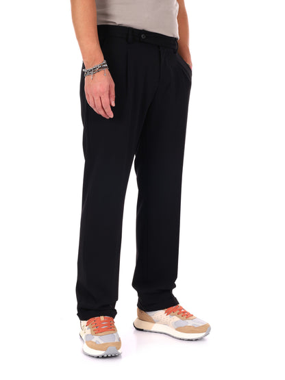 Pantaloni Pietro Catena da uomo in nero con vestibilità loose fit