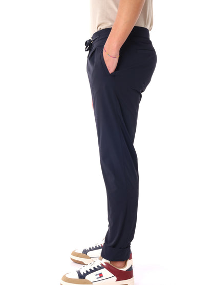 Pantaloni tecnici da uomo FB in lycra blu dallo stile sportivo e casual