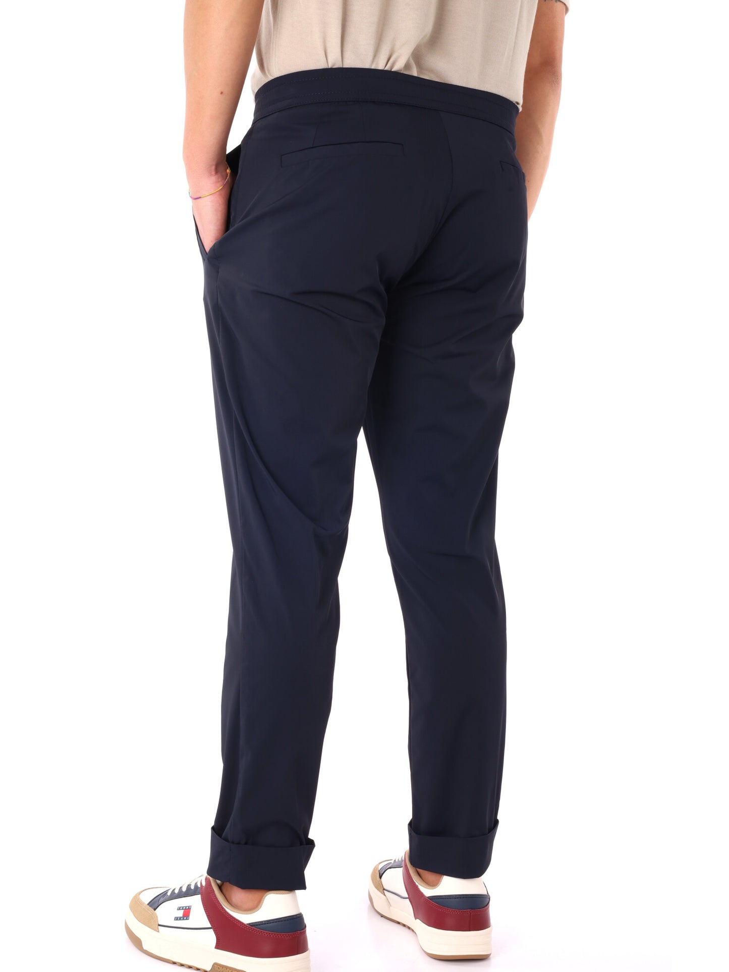 Pantaloni tecnici da uomo FB in lycra blu dallo stile sportivo e casual