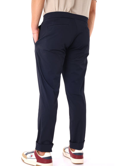 Pantaloni tecnici da uomo FB in lycra blu dallo stile sportivo e casual