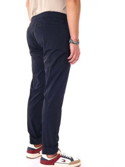 Pantaloni tecnici da uomo FB in lycra blu dallo stile sportivo e casual