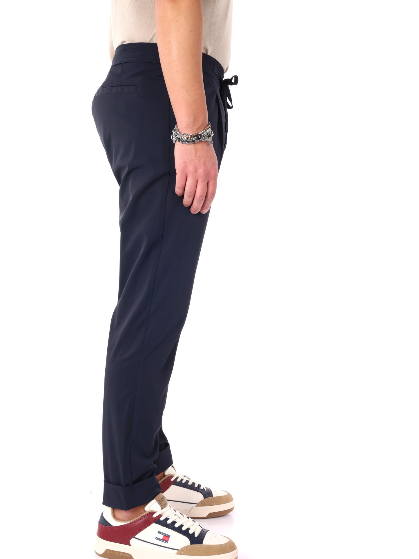 Pantaloni tecnici da uomo FB in lycra blu dallo stile sportivo e casual