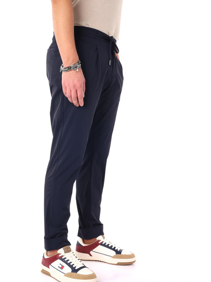 Pantaloni tecnici da uomo FB in lycra blu dallo stile sportivo e casual