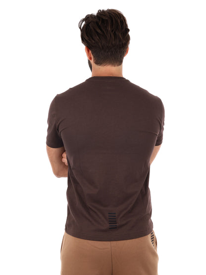 T-SHIRT CORE IDENTITY EA7 EMPORIO ARMANI UOMO MARRONE