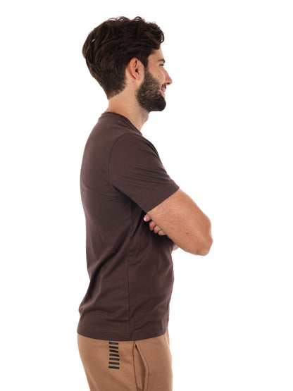 T-SHIRT CORE IDENTITY EA7 EMPORIO ARMANI UOMO MARRONE