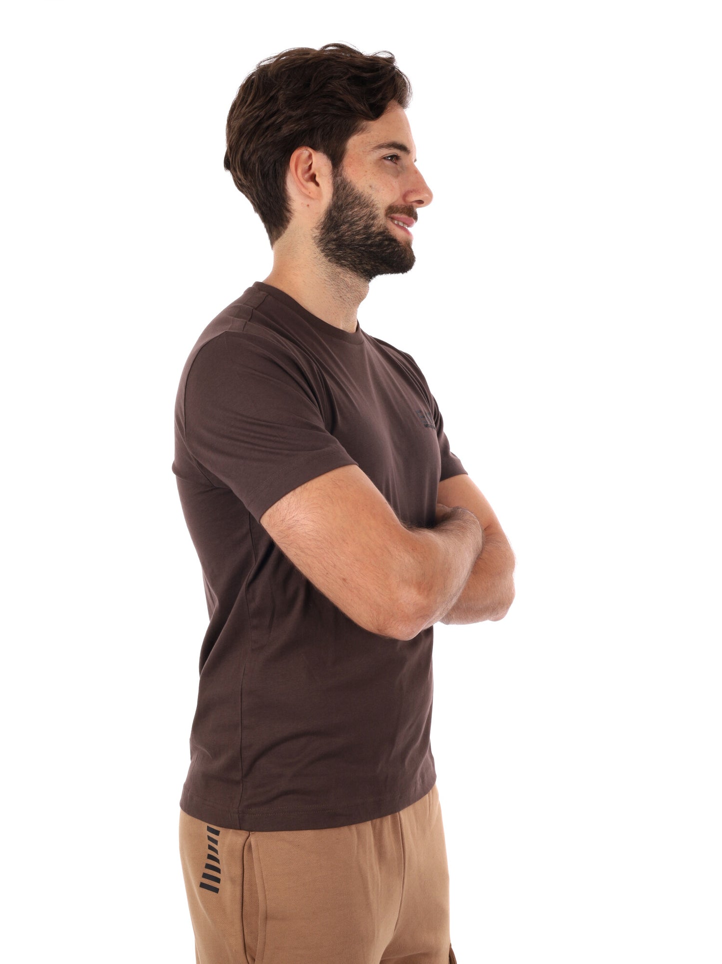 T-SHIRT CORE IDENTITY EA7 EMPORIO ARMANI UOMO MARRONE