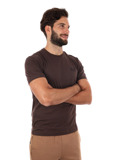 T-SHIRT CORE IDENTITY EA7 EMPORIO ARMANI UOMO MARRONE