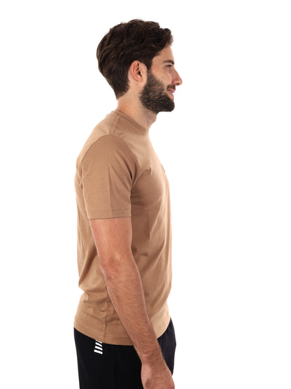 T-SHIRT CORE IDENTITY EA7 EMPORIO ARMANI UOMO NOCCIOLA