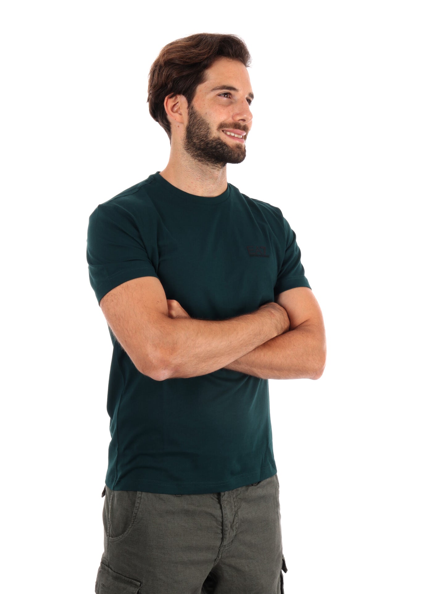 T-SHIRT CORE IDENTITY EA7 EMPORIO ARMANI UOMO VERDE SCURO