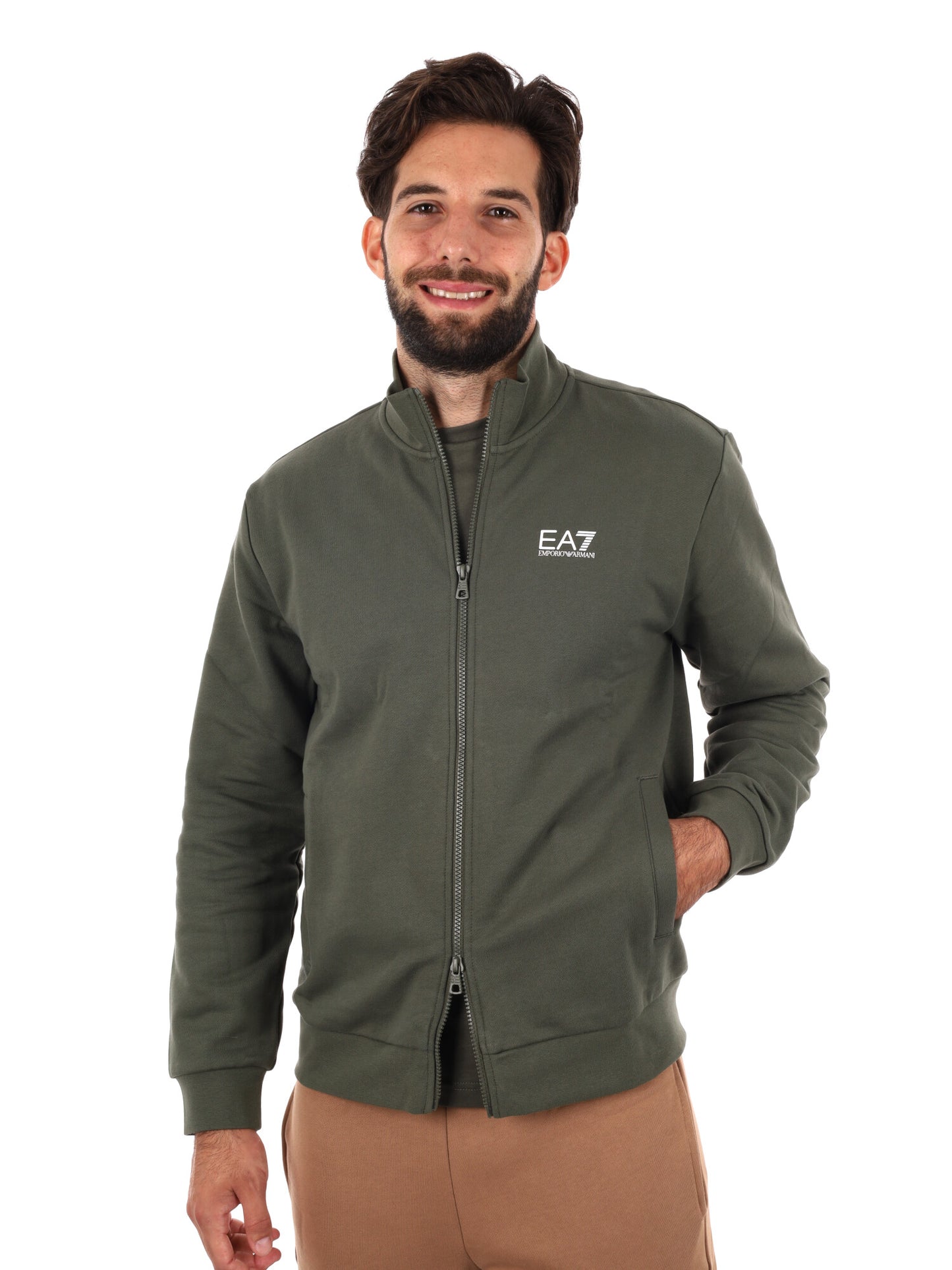 FELPA TRAIN CORE EA7 EMPORIO ARMANI 7 DA UOMO VERDE MILITARE
