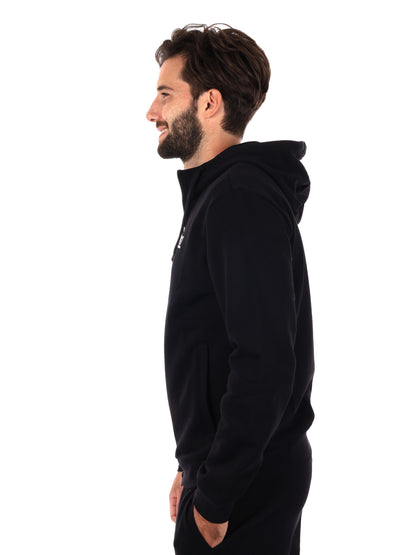 FELPA CON ZIP E CAPPUCCIO EA7 EMPORIO ARMANI DA UOMO NERO