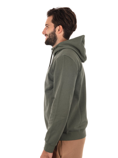 FELPA CON ZIP E CAPPUCCIO EA7 EMPORIO ARMANI DA UOMO VERDE MILITARE