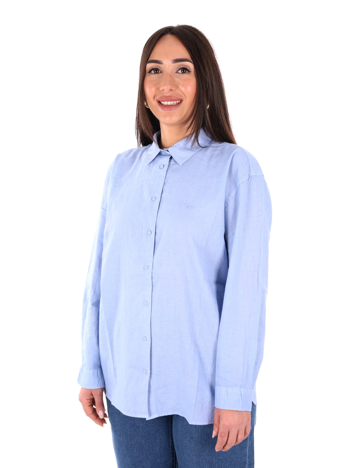 Pepe jeans bernadett camicia da donna celeste