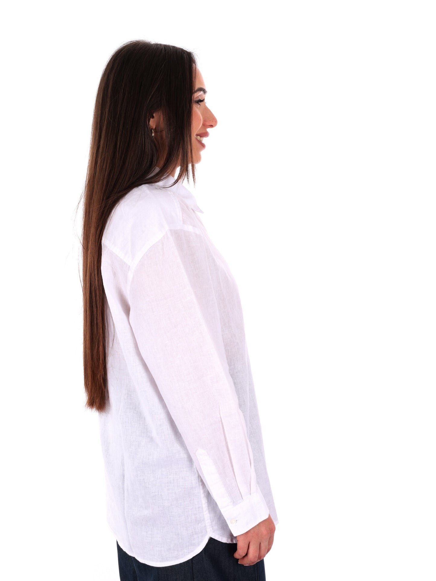 Pepe Jeans Bernadette, camicia donna bianca in lino e cotone